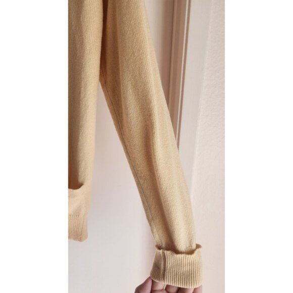 Vintage Ballantyne of Peebles 100% Pure Cashmere Cardigan Sweater Butter Yellow - Picture 8 of 9